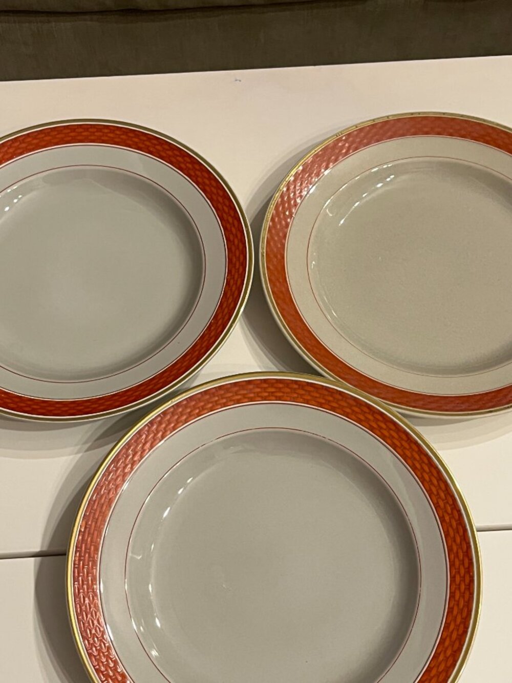 Royal Copenhagen Aluminia Oranja Tureby 9.5” Plates Set of THREE (Vintage)
